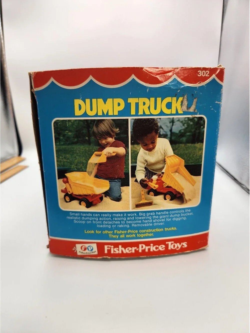 Vintage 1970's Fisher Price Husky Helper Toy Dump Truck 302 -BOX ONLY- O5